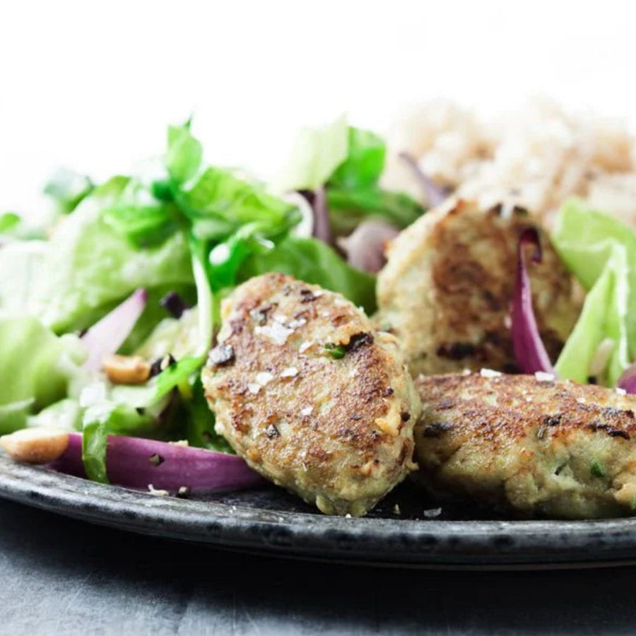 Spicy fiskefrikadeller af mørksej