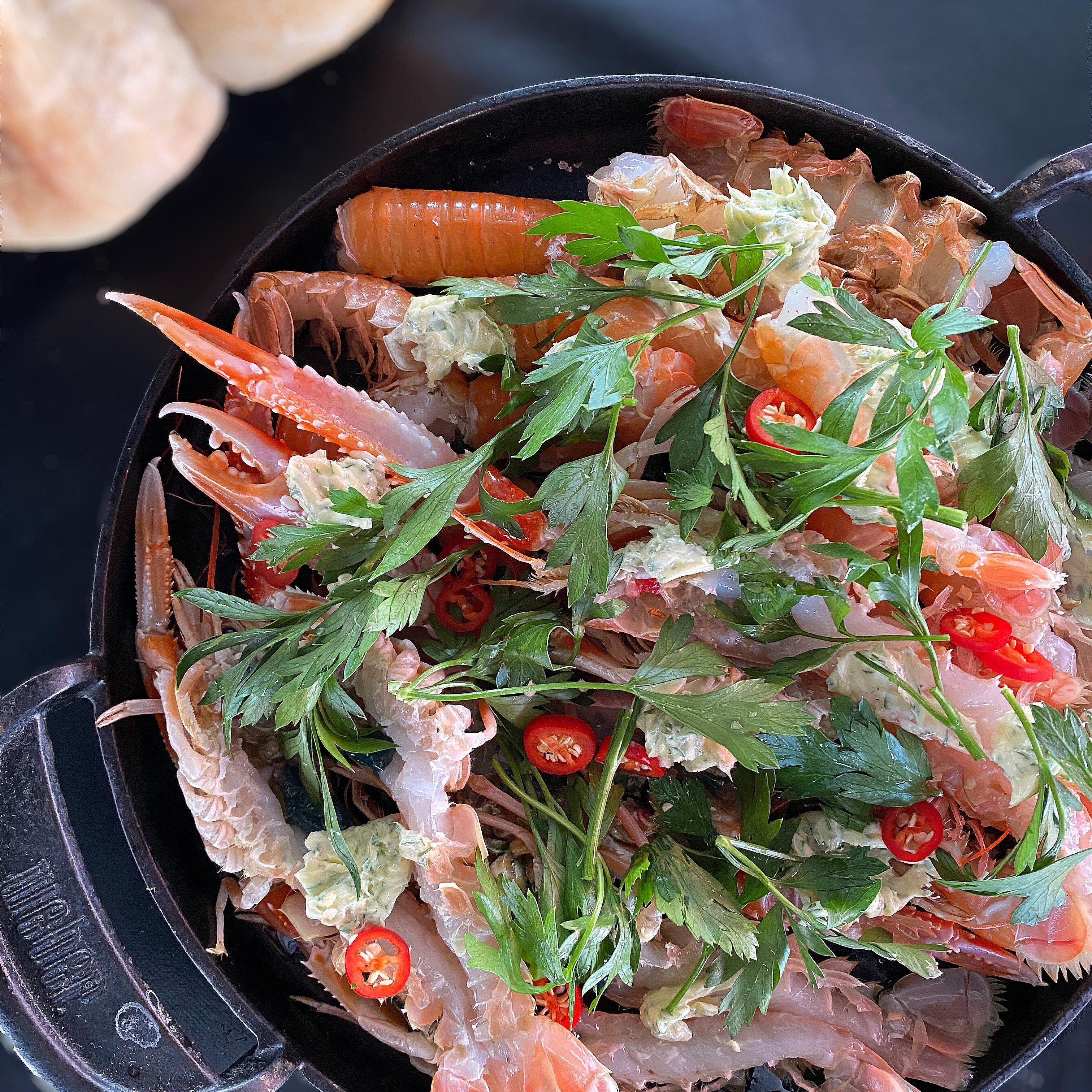 Jomfruhummere på grill