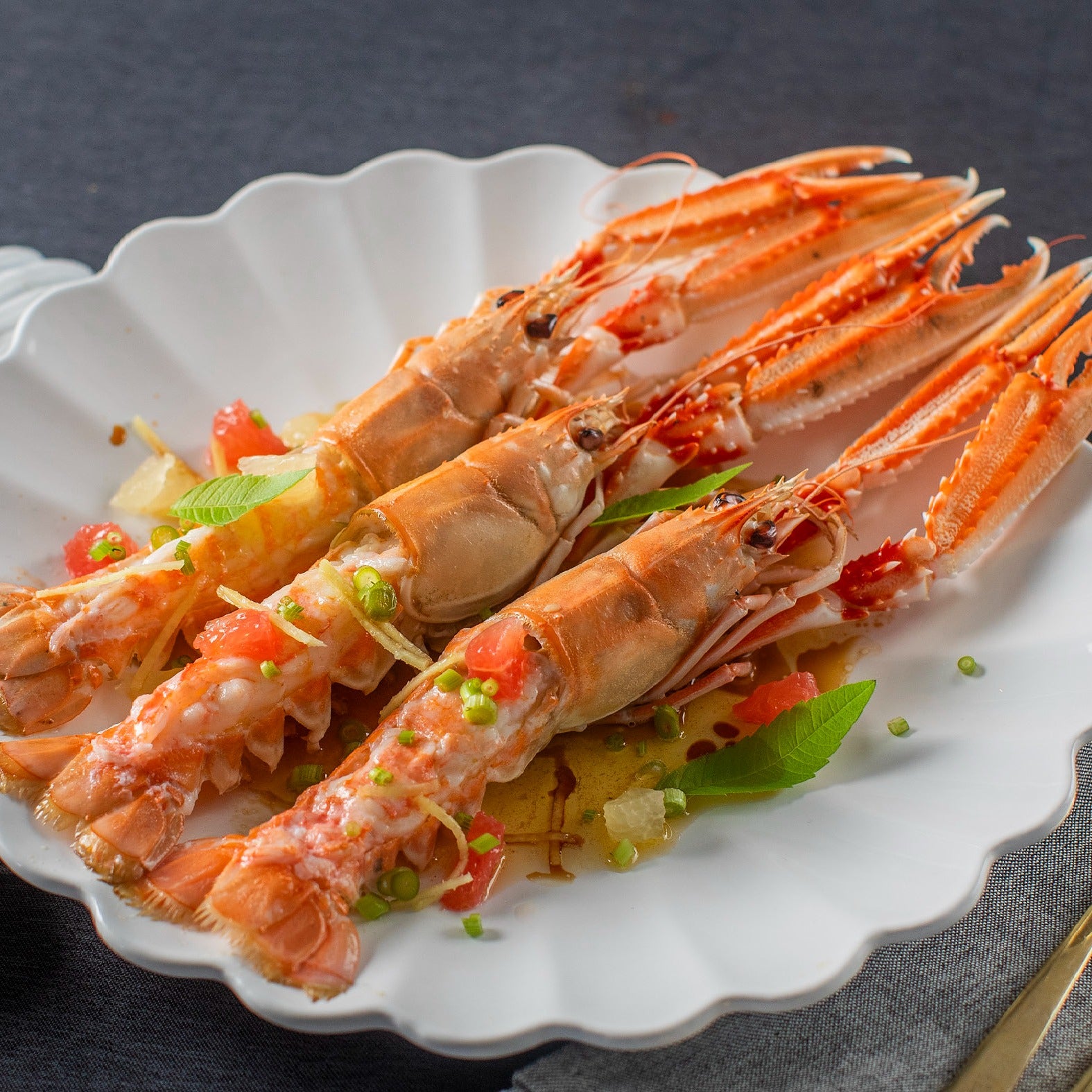 Jomfruhummere i orientalsk marinade