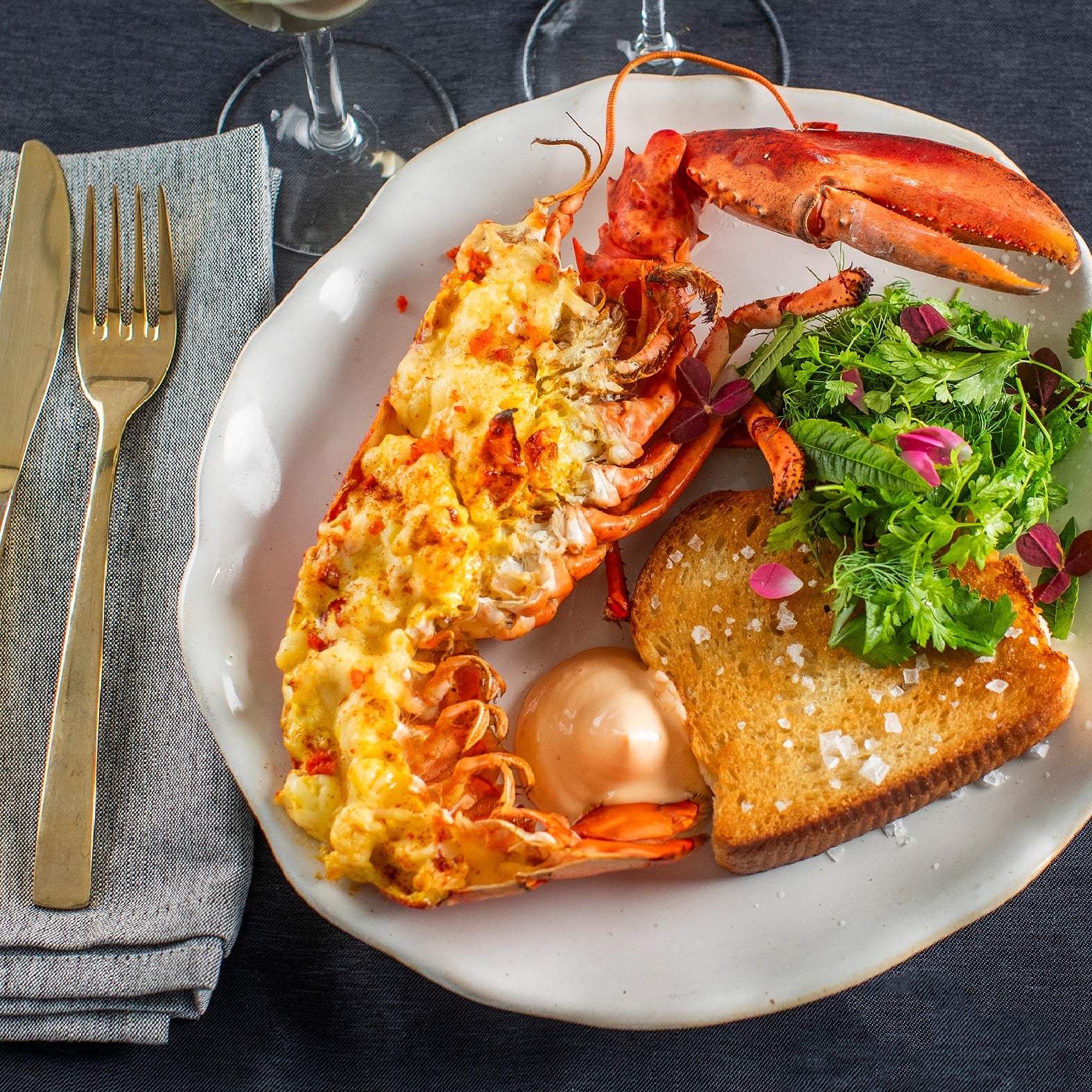 Gratineret Hummer Thermidor