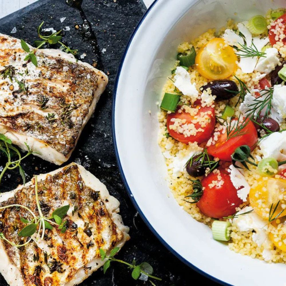 Grillet kulmule med blomkålscouscous - Kystfisken