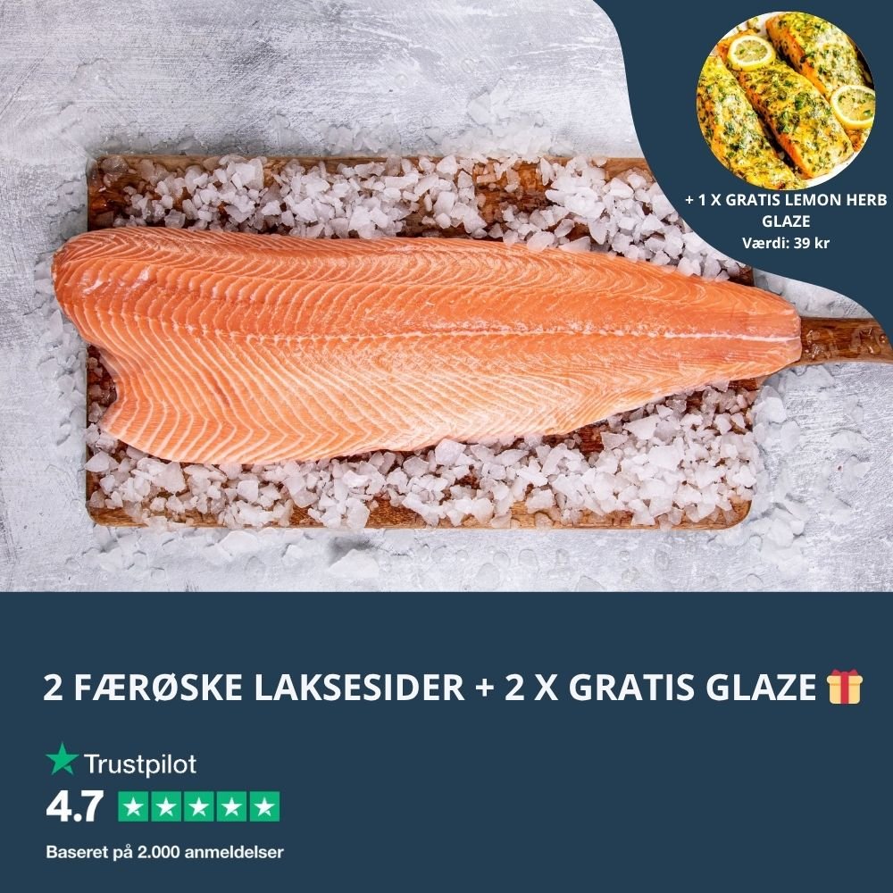 2 x Store færøske Laksesider + Gratis Glaze - pakke - Kystfisken