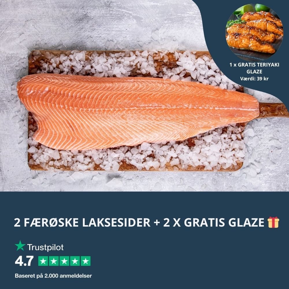 2 x Store færøske Laksesider + Gratis Glaze - pakke - Kystfisken