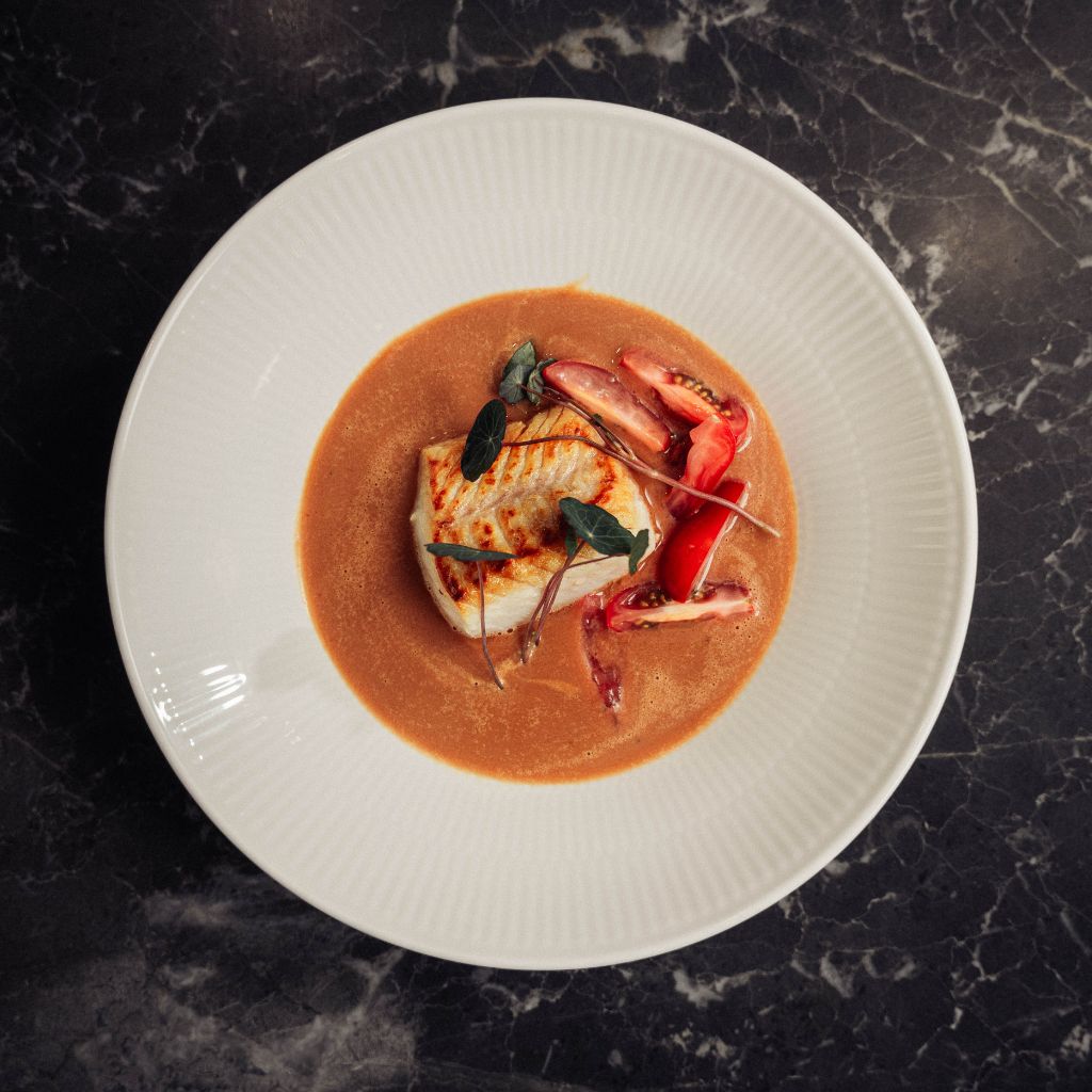 Cremet hummerbisque + Torskeloin