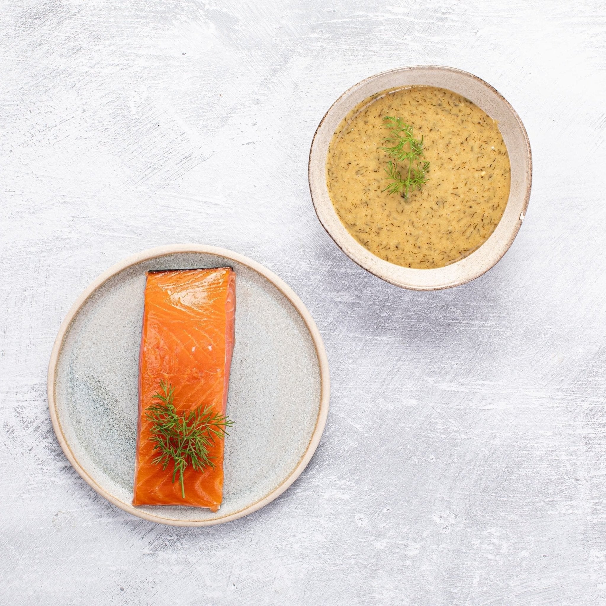 Røget laksetatar med fennikel og rævesauce (4 personer) - Kystfisken