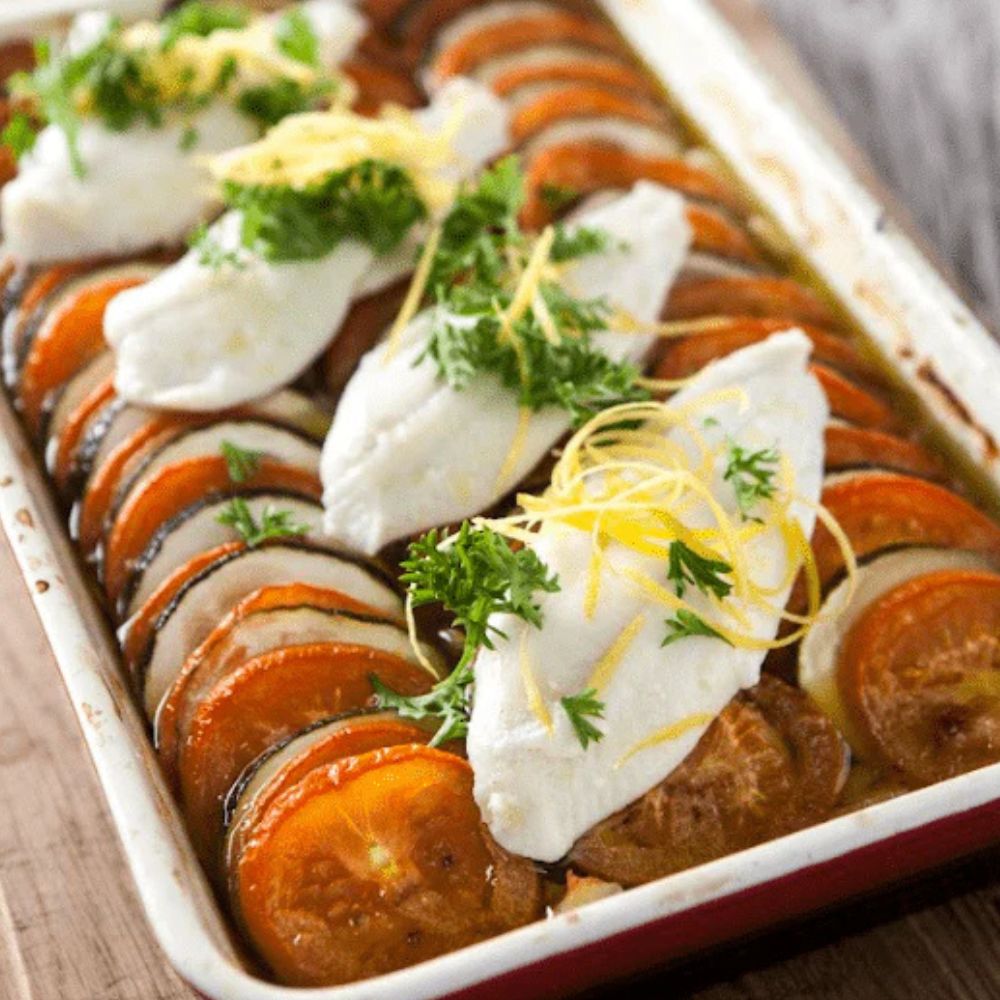 Rødspættefilet med ratatoille
