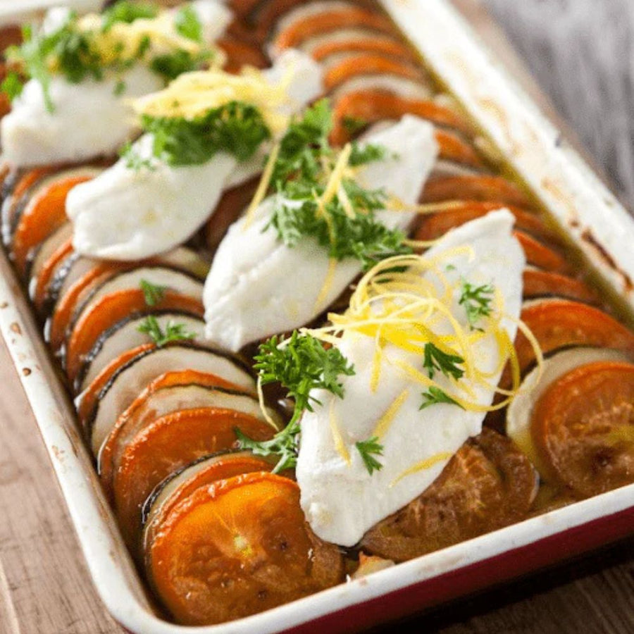 Rødspættefilet med ratatoille