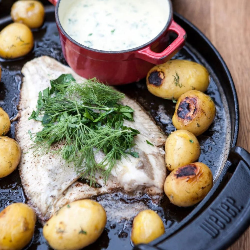 Rødspætte med dressing