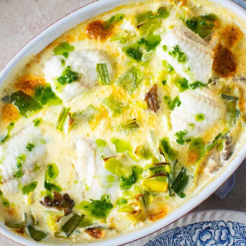 Ovnbagt Havkatmed Porre Og Østershatte