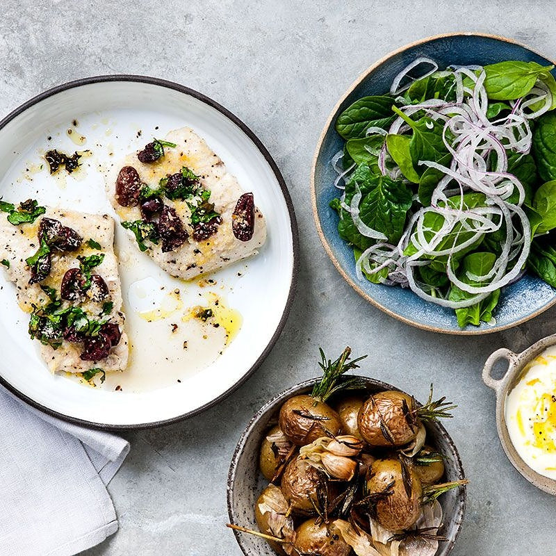 Bagt kuller med oliven og citroncreme