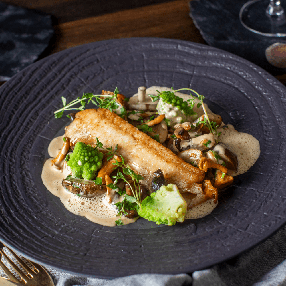 Stegt rødtunge med svampe og romanesco - Kystfisken