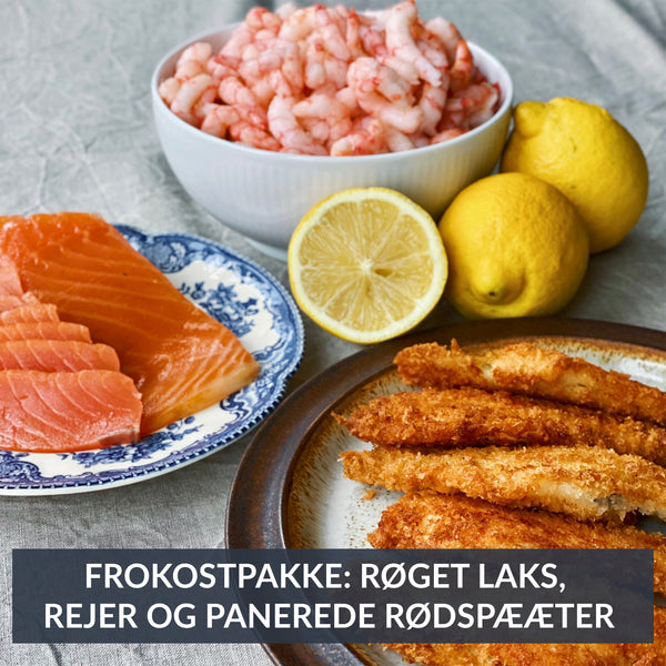 Frokostpakke med laks, rødspætter og rejer