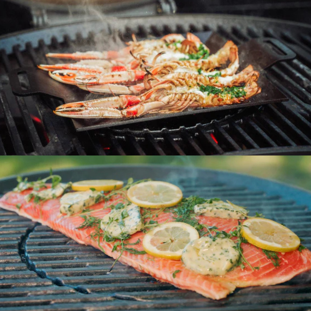 Til grillen: Store jomfruhummere og færøsk laks
