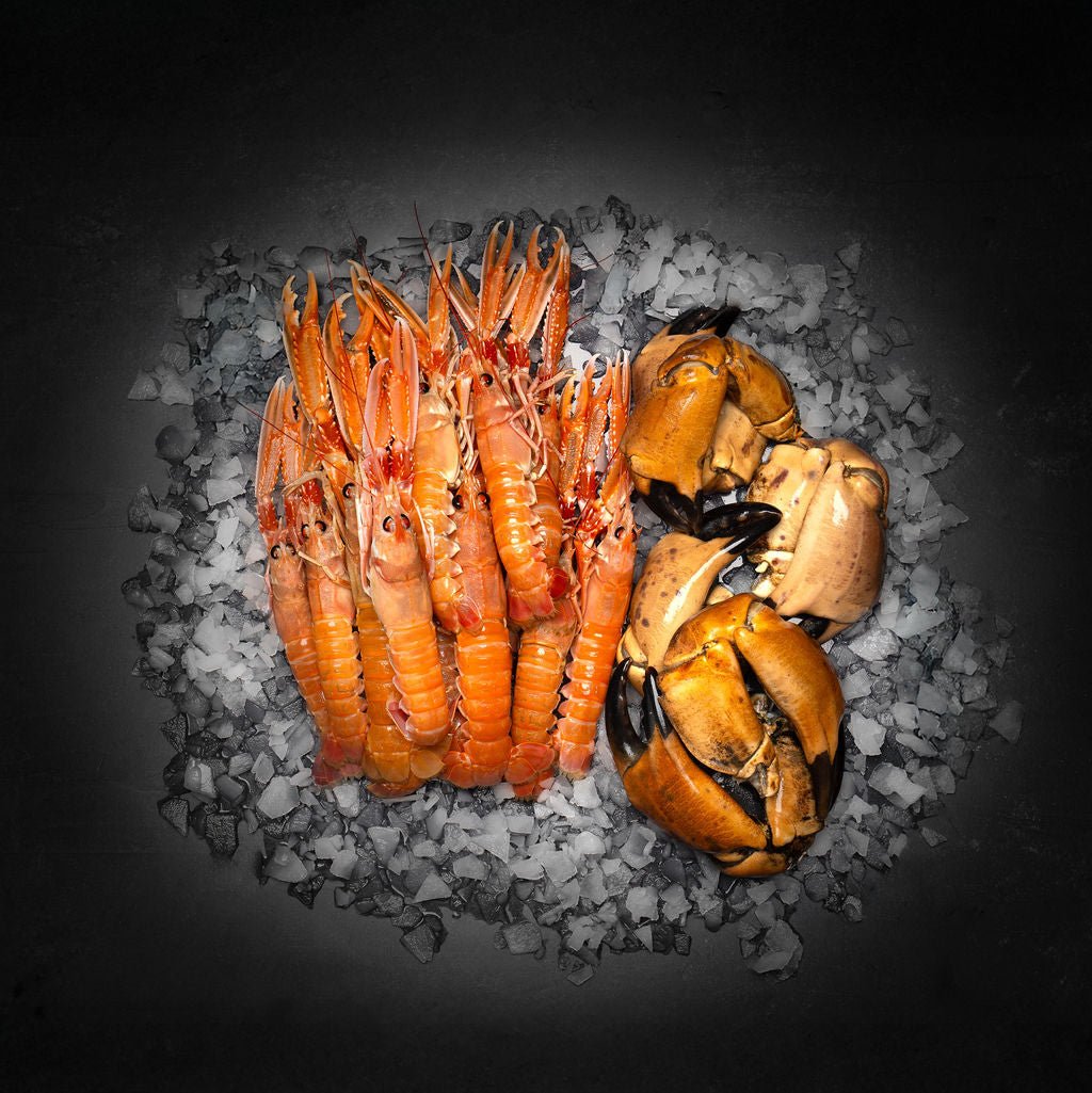 Skaldyrspakken - Store jomfruhummere + Krabbeklør - Kystfisken