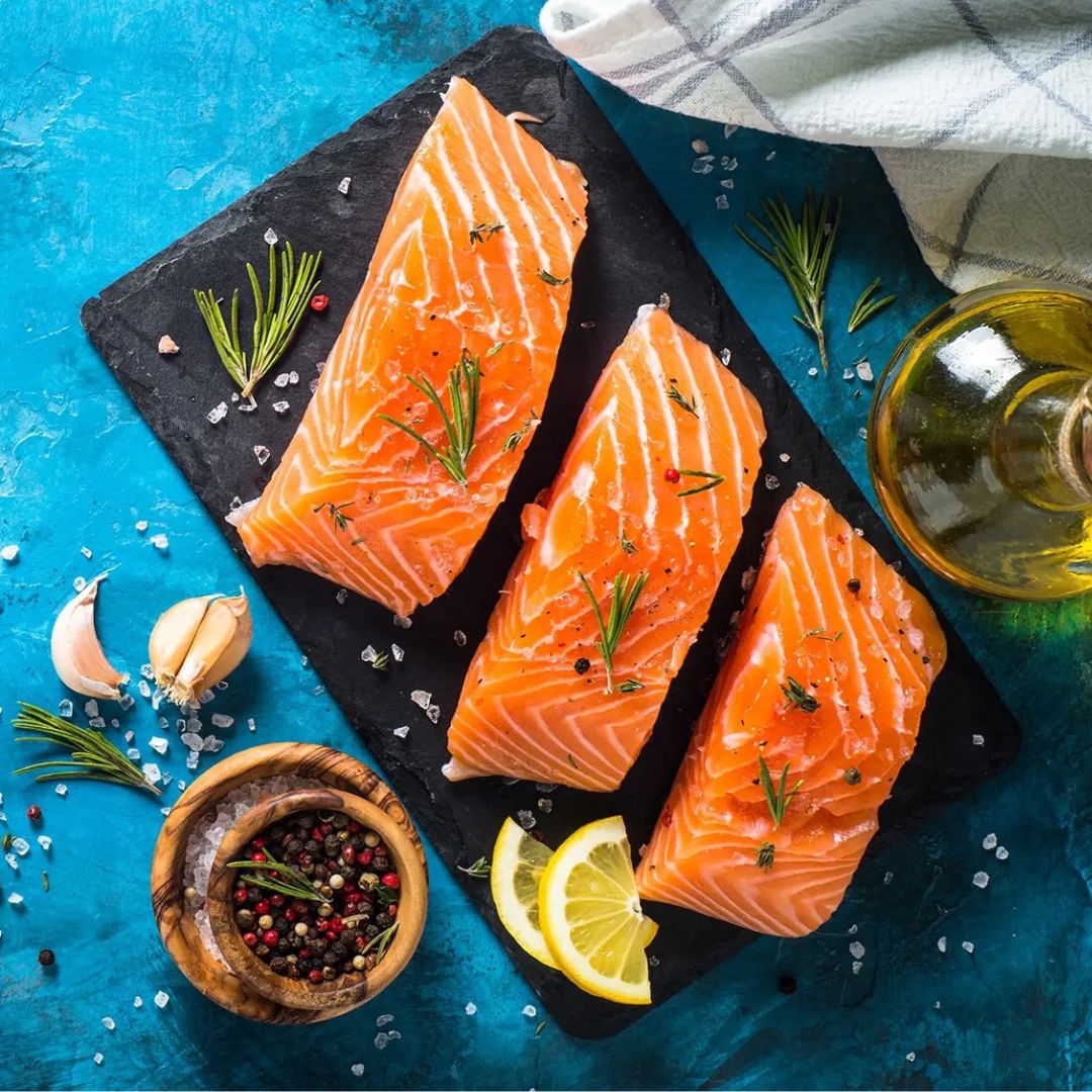 Store danske laksesider m. skind - Kystfisken